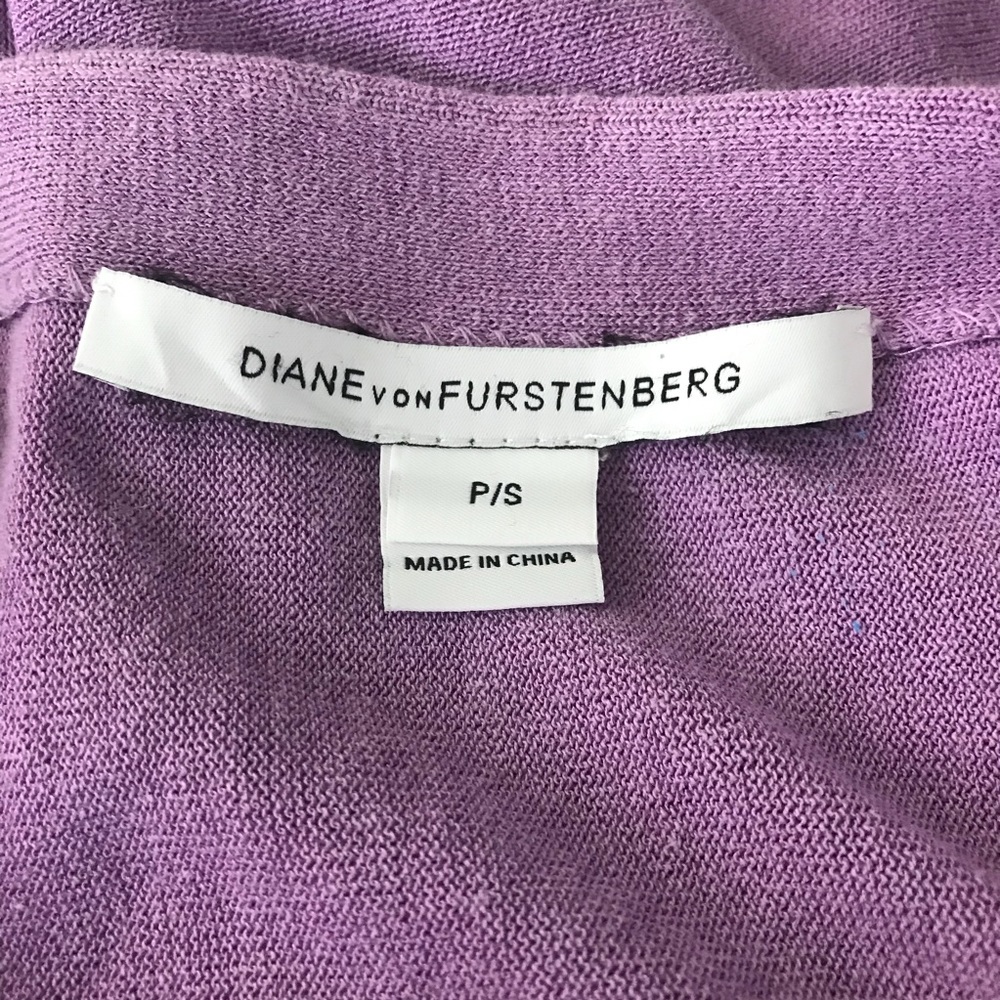 Diane Von Furstenberg Lavender Knit Top Size Small - Picture 3 of 6